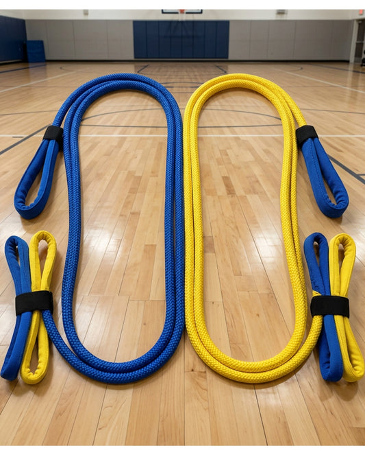 Valevt Double Dutch Jump Rope Pair 4.2 m Cobalt Yellow - Lifestyle view